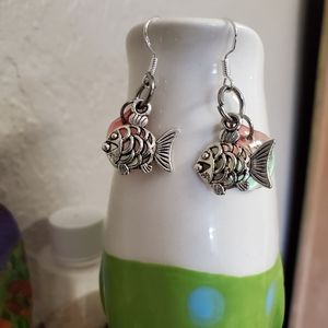 Fish charm earrings